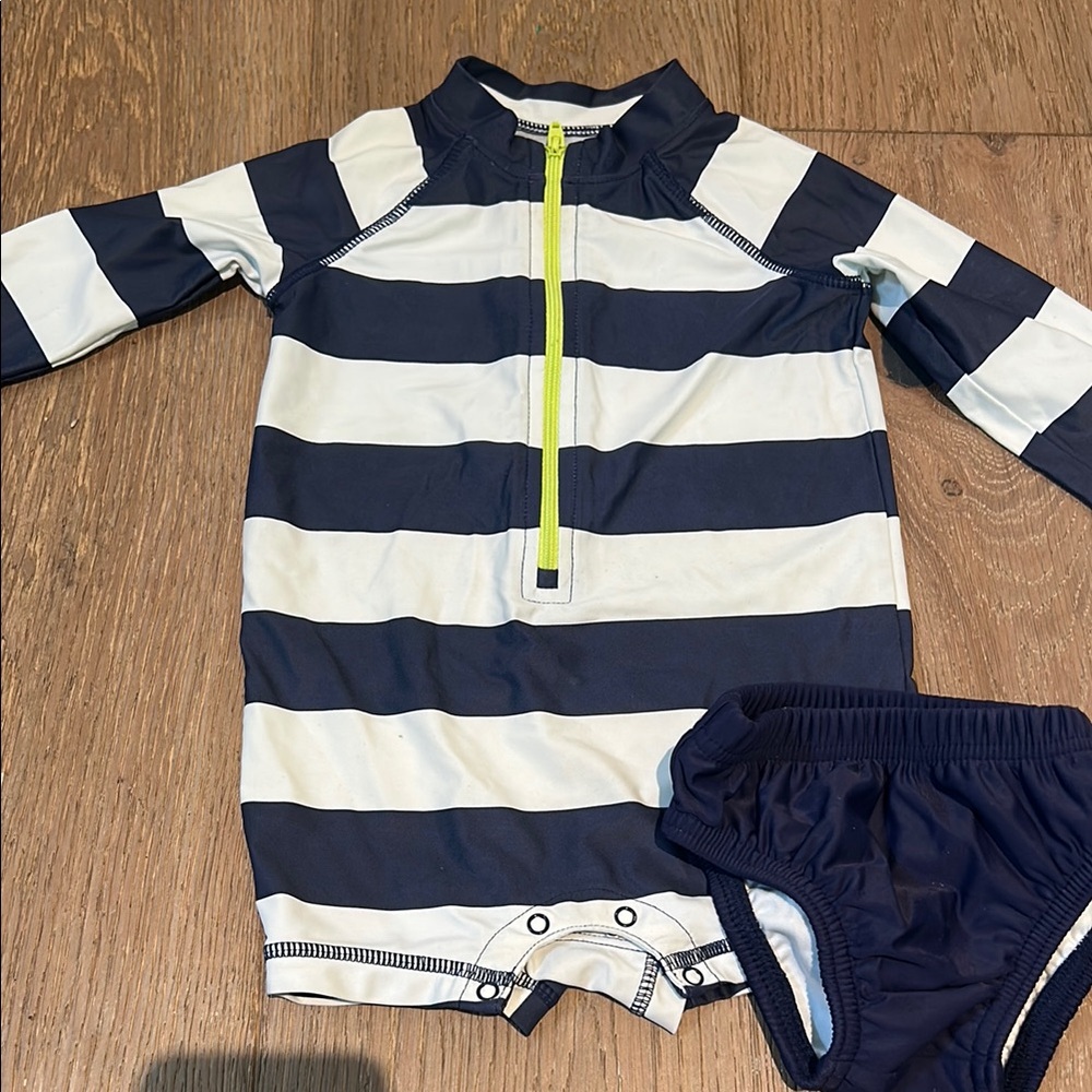 Primary | Navy and White Striped Kids Swim Set